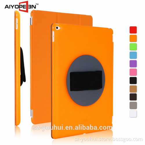 manufactory fabrication High Quality 360 degree Hand Rotation Rubber PC hard case for ipad pro 12.9'' with 9colors